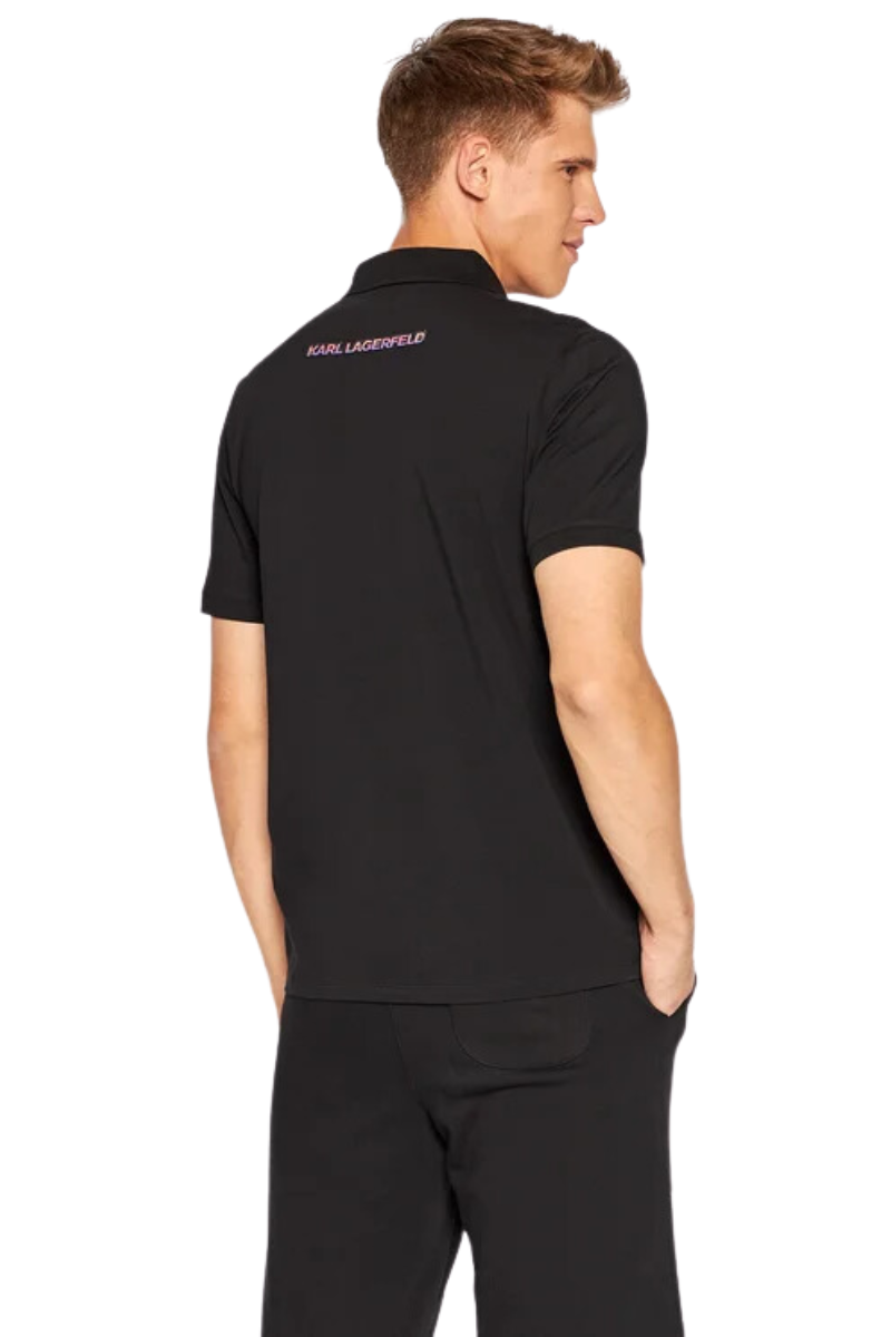 חולצת Polo עם צווארון בצבע שחור לגברים