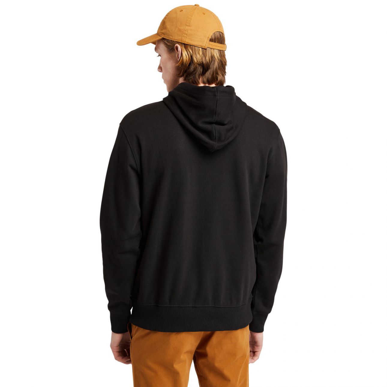 סווטשירט עם כובע קפוצ’ון והדפס לוגו עץ